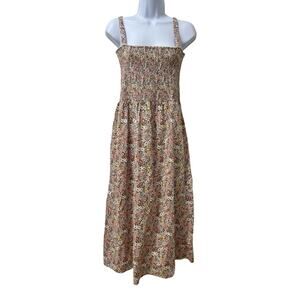 Nation Ltd Embry Ditsy Floral Smocked Midi‎ Dress Size M Tiered Cotton Sundress